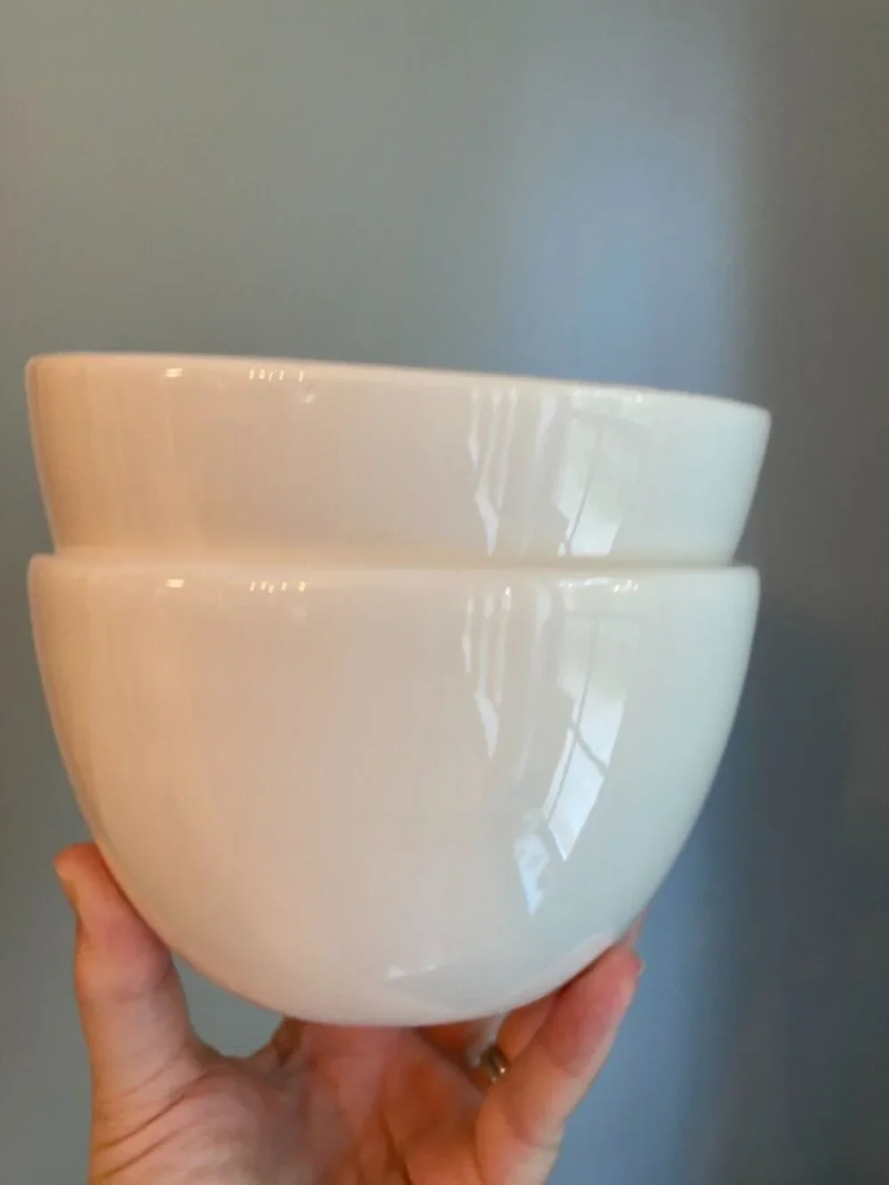 Pottery Barn Sausalito Blanca White Bowls Set Of 2 Microwave & Dishwasher Safe